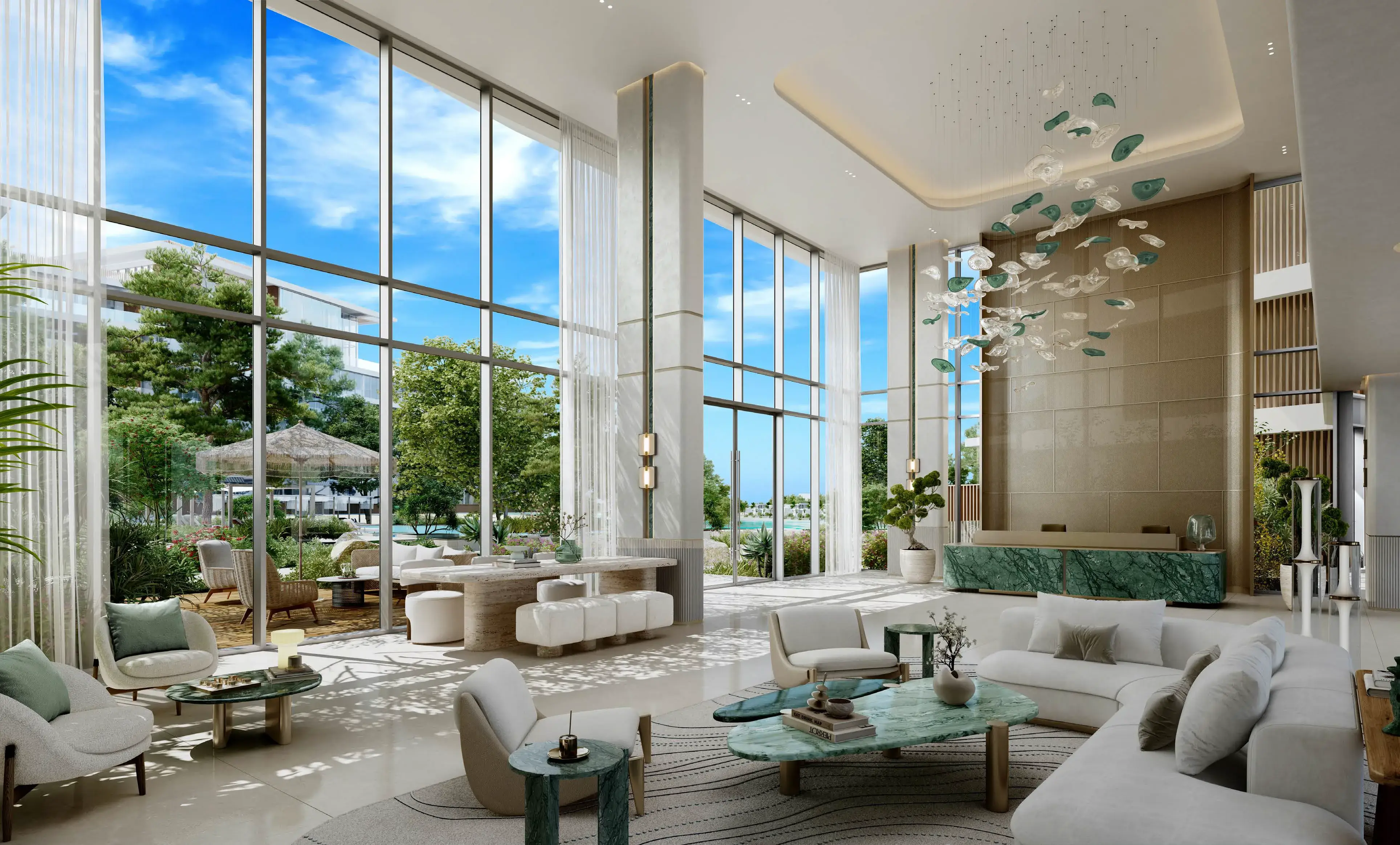 Palm Central gym and yoga studio with garden views